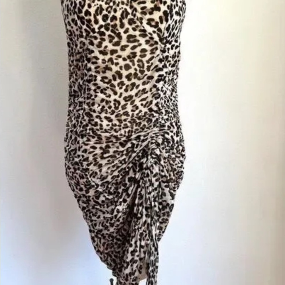 Almost Famous Animal Print Ruched Dress - Picture 7 of 8